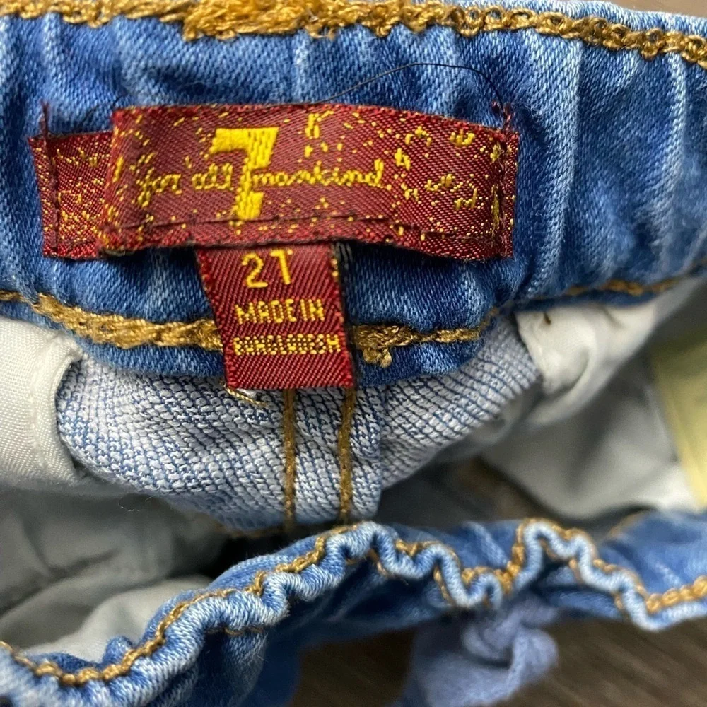 7 For All Mankind Jeans Blue Light Wash Straight Toddler Boy Size 2T  Months